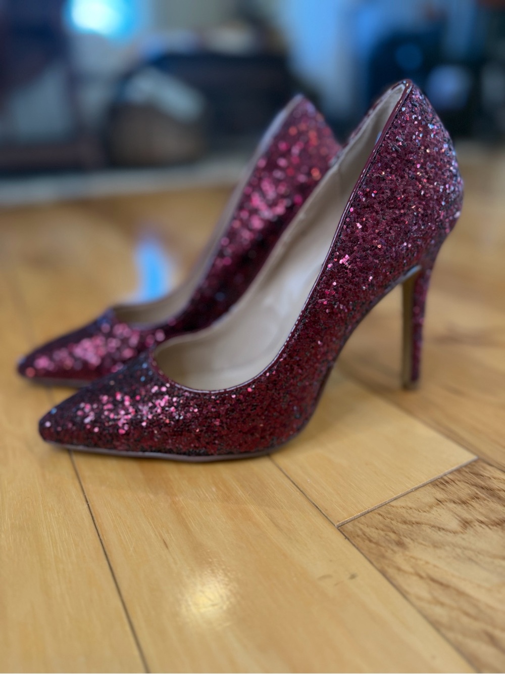 Charles by Charles David Pact Pink Glitter Stiletto Heels Pumps Size 6M